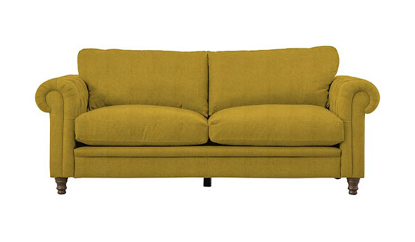 Harvest Direct Cindy 1 3 seater sofa shown here in Placido Saffron fabric