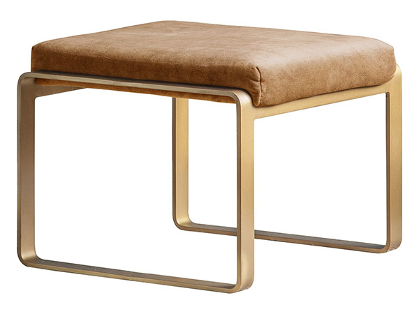 Harvest Direct Fabiana footstool shown here in ochre leather