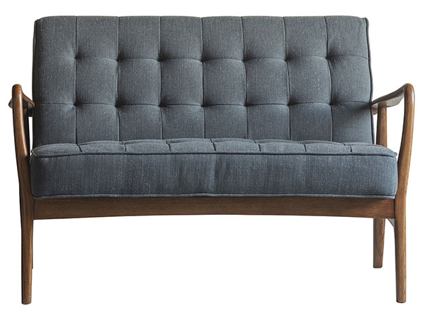 Harvest Direct Sunbeam 2 seater leather sofa shown here in the dark grey linen finish