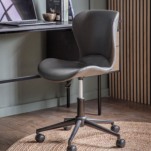 Harvest Direct Dimmock Charcoal Swivel Chair
