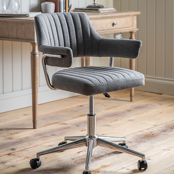 Harvest Direct Mull Charcoal Swivel Chair