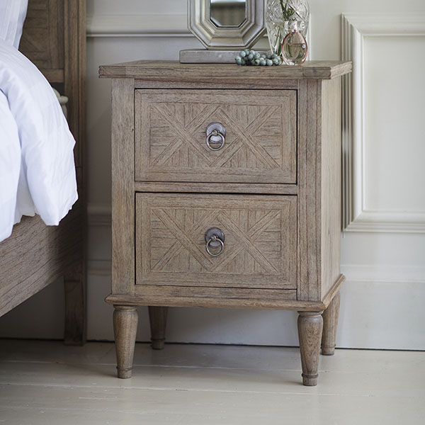 Harvest Direct St Vincent 2 Drawer Bedside Table