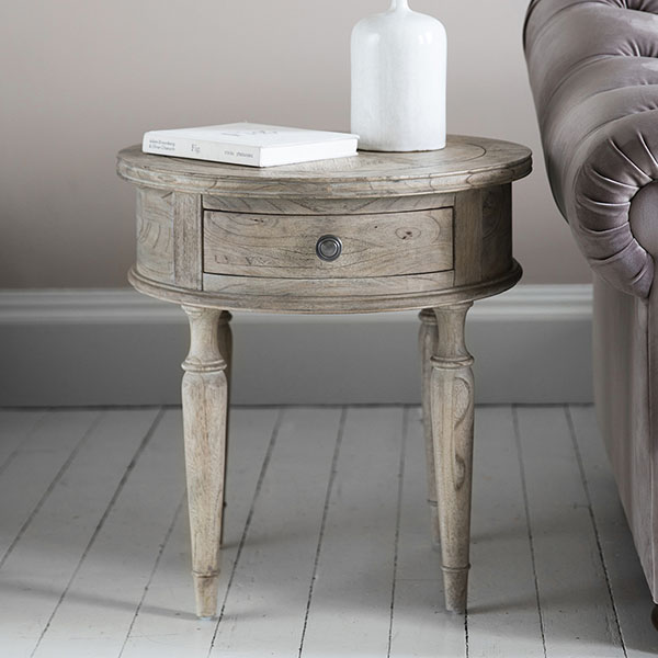 Harvest Direct St Vincent Round 1 Drawer Side Table