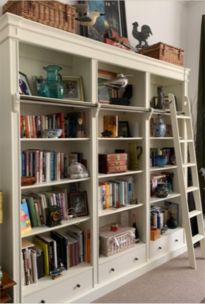 Stanton Cream Large Library Bookcase with Ladder