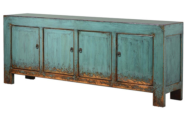 Turquoise Hand Painted Chinese Sideboard