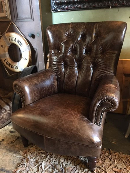 Tetrad Calvay Leather Chair on display in our Southport furniture showrooms