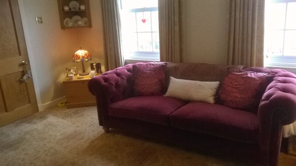 Tetrad Coniston Velvet Sofa in a customer's home