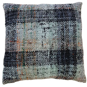 Tetrad Large Square Blue Check Scatter Cushion