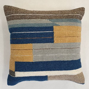 Tetrad Medium Square Blue / Yellow / Grey 
Colour Level Scatter Cushion