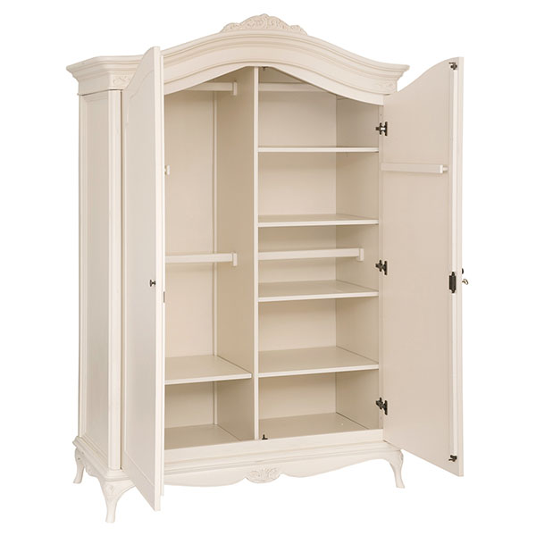 Willis & Gambier Ivory Wide Fitted Wardrobe - Shown here open